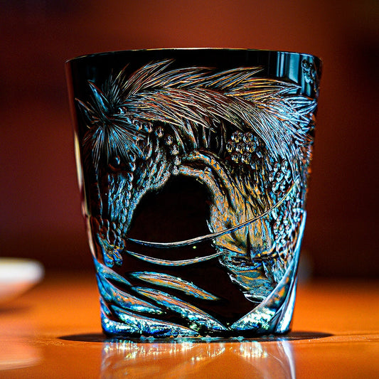 Whiskey Glass Tanma Horse – Edo Kiriko Deep Relief Engraved Crystal
