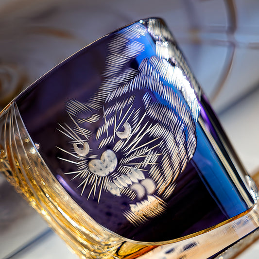 Whiskey Glass Murasaki Tora | Handcrafted Edo Kiriko Crystal
