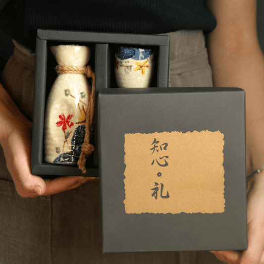 Japanese Sake Set – Sakura Ceramic Flagon Cups Tray Options