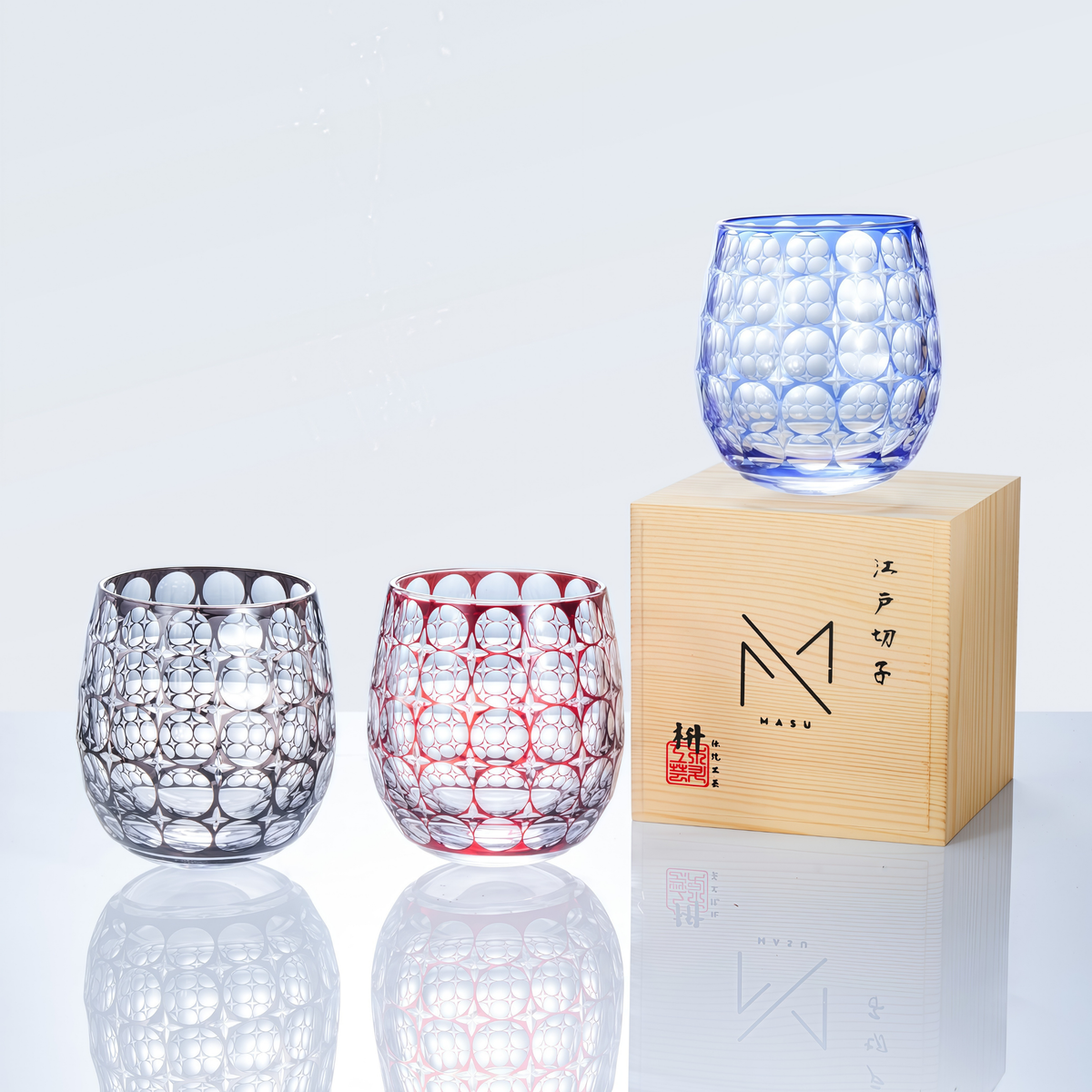 Whiskey Glass Edo Kiriko Hanamaru Hand-Cut Crystal | Japanese Artisan Glassware