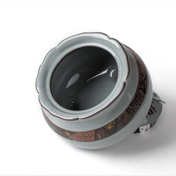 Tea Caddy Ge Kiln Ceramic Lotus Shape – 220g Airtight