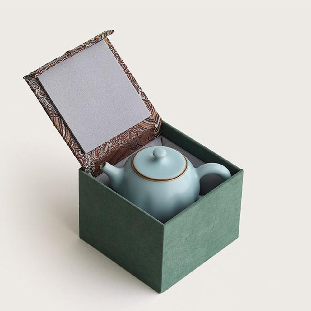 Ruyao Teapot Sky Blue Glaze Pumpkin Shape 250ml Gift