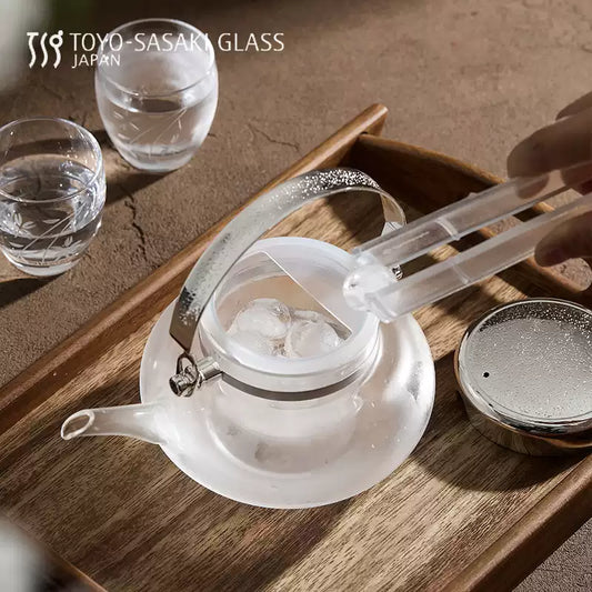 Sake Set with Chirori Carafe & 2 Cups | Toyo-Sasaki Glass