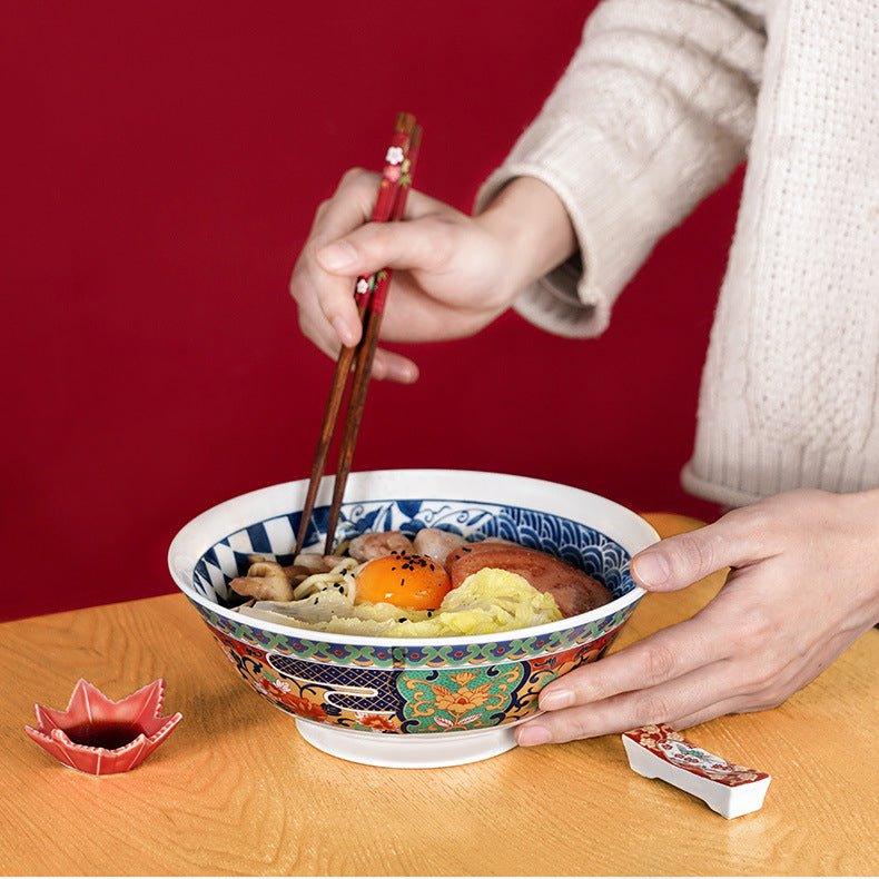 Ramen Bowl | Japanese Mino Ware Imari Handcrafted Imperial Ceramic Bowl