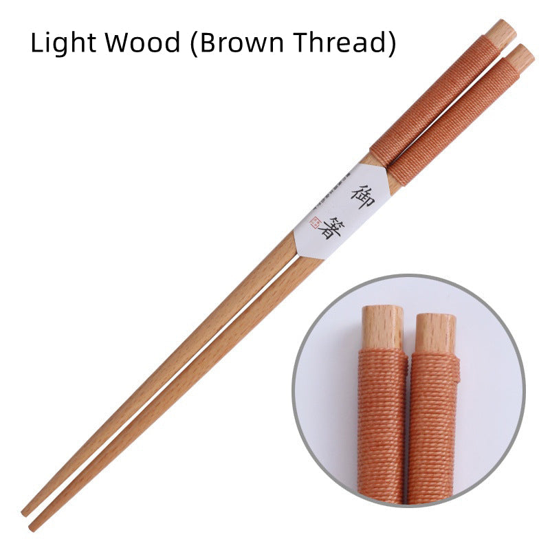 Chopsticks Set of 5 | Japanese Wooden Decorative Thread Anti-Roll Design