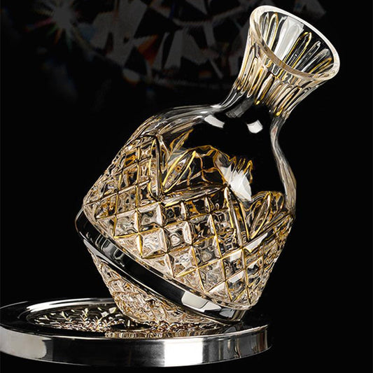 Crystal Wine Glasses Set Golden Vine with Decanter & Leather Case – Made in France | Cristal d'Arques