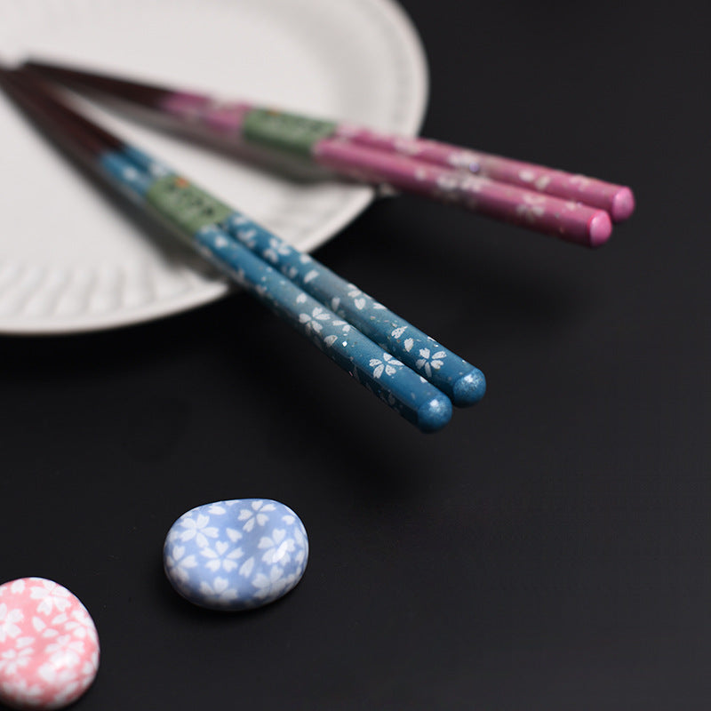 Chopsticks Wedding Gift Set | Japanese Sakura Handcrafted Wood Couples Chopsticks