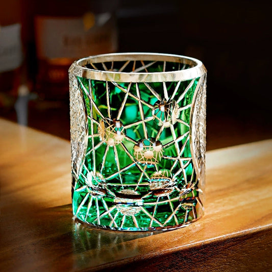 Crystal Whiskey Glass Night Jewel | Edo Kiriko Handcrafted Barware