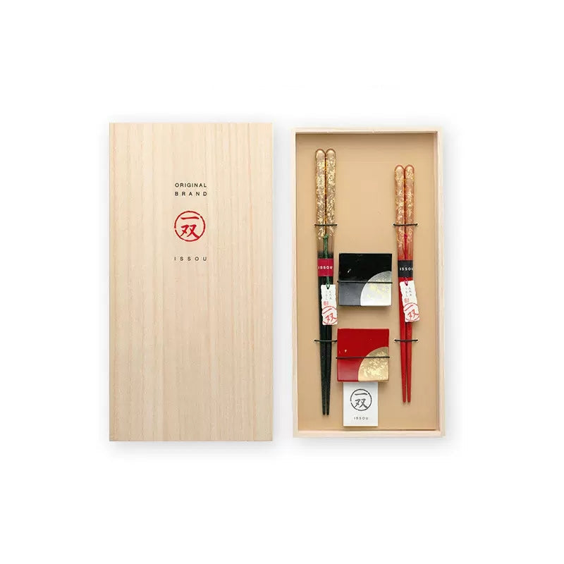 ISSOU Auspicious Clouds Wooden Chopsticks Wedding Gift His Hers