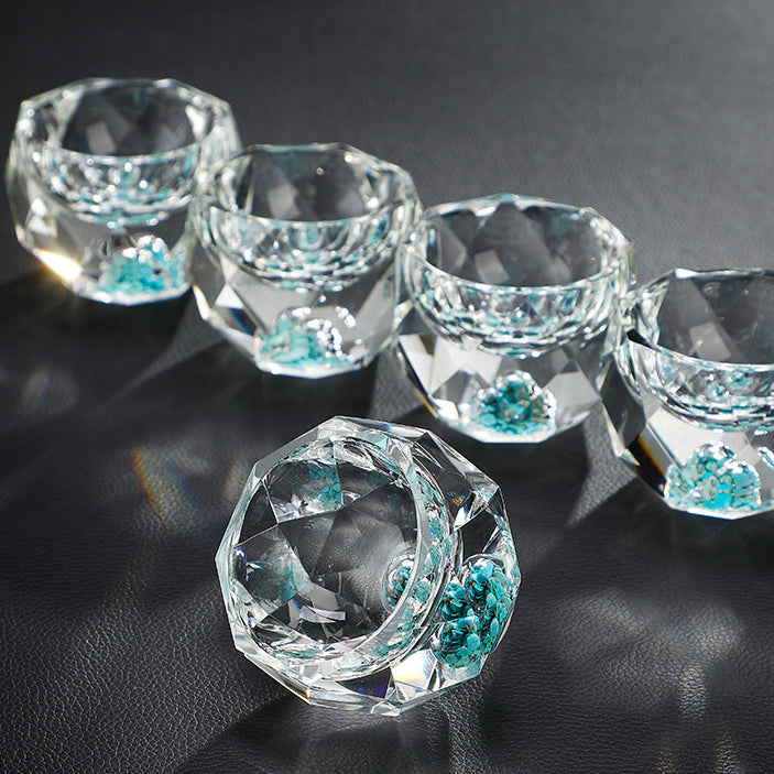 Shot Glasses Gold Leaf Crystal Glass Set Colorful Barware