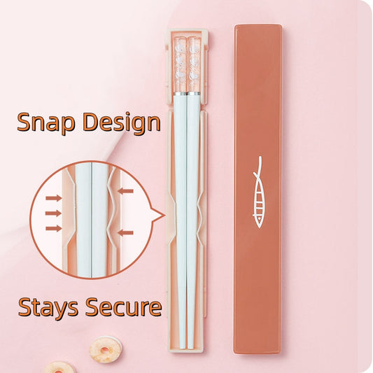 Kids Chopsticks with Case – Bunny Design Children Training Chopsticks BPA-Free