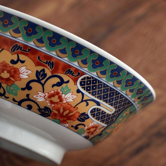 Ramen Bowl | Japanese Mino Ware Imari Handcrafted Imperial Ceramic Bowl