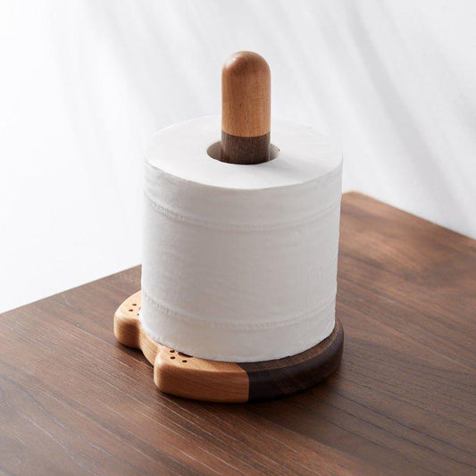 Wooden Paper Towel Holder – Cat Tail Shape Handcrafted
