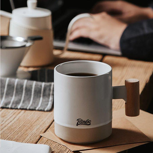 Pour Over Coffee Set Ceramic Single Cup Dripper with Cup & Pot – Black & White Home Brew Kit