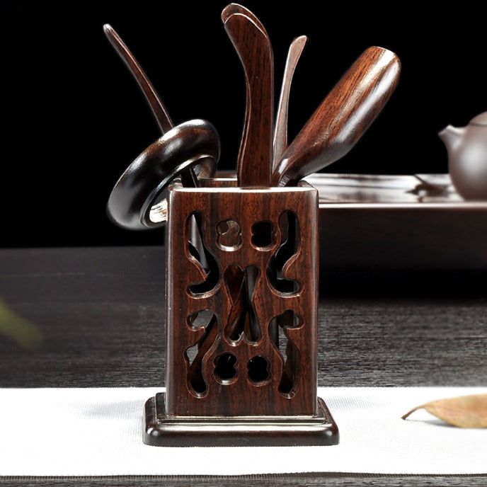 Gongfu Tea Utensil Set Six Gentlemen Black Hollow