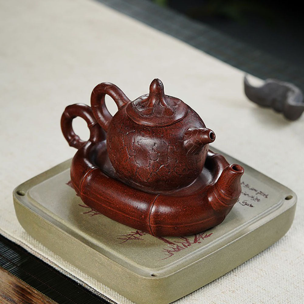 Double Teapot Yixing Raw Red Clay Teapot-in-Teapot 320ml