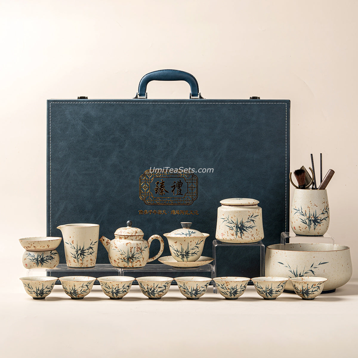 Ruyao Tea Set | Bamboo Ink Painting Flint Red Raw Ore