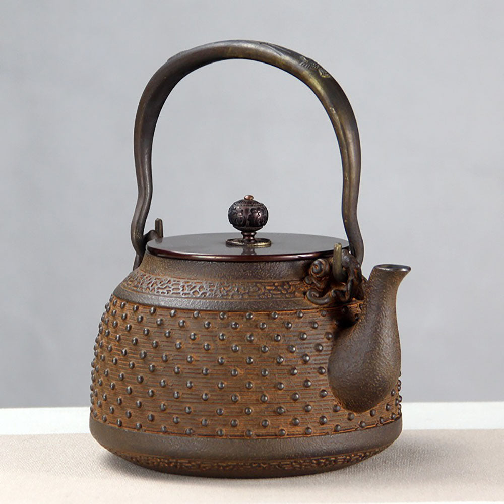 Cast Iron Teapot Japanese Rivet Armor 1300ml Tetsubin Kettle