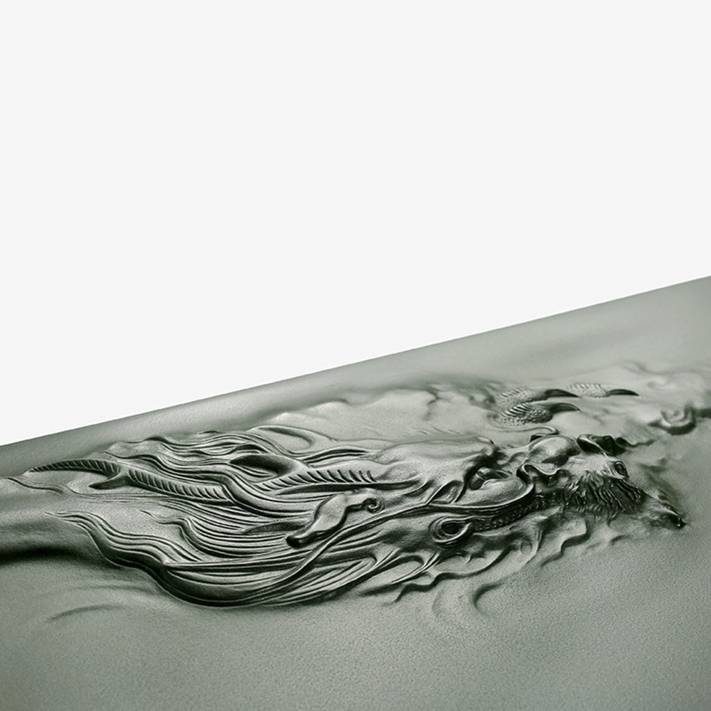 Stone Tea Tray Dragon Carving Tianluo Green Gongfu 3 Sizes