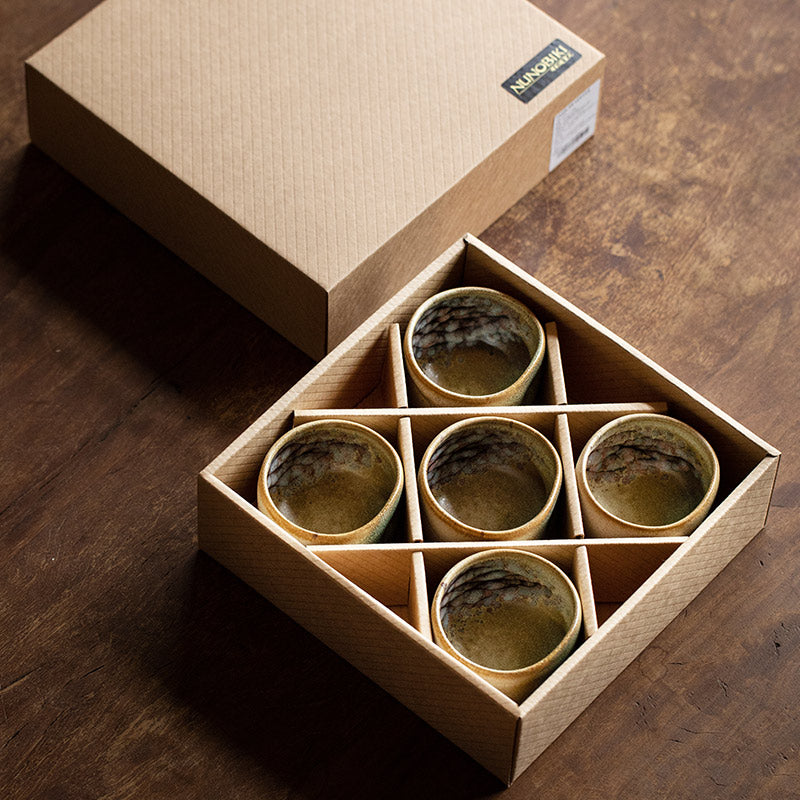 Tea Cup Set of 5 – Nunobiki Ware Yukifubuki Handcrafted Ceramic