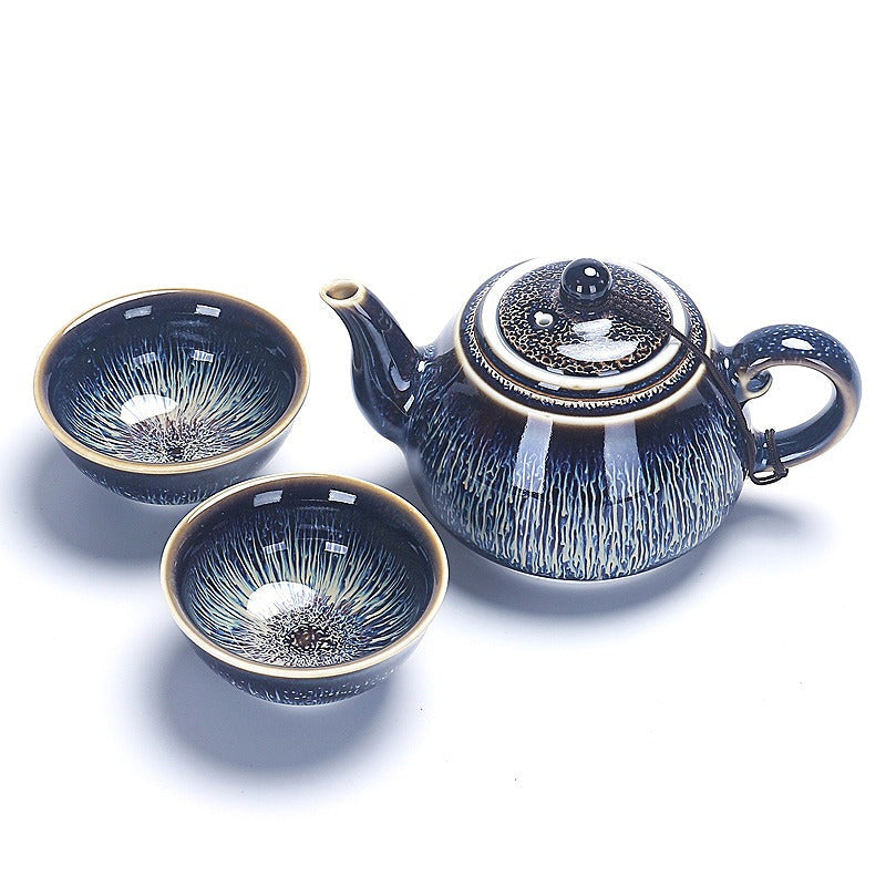 Chinese Tea Set Cobalt Blue Glaze | Gongfu 9-Piece Set