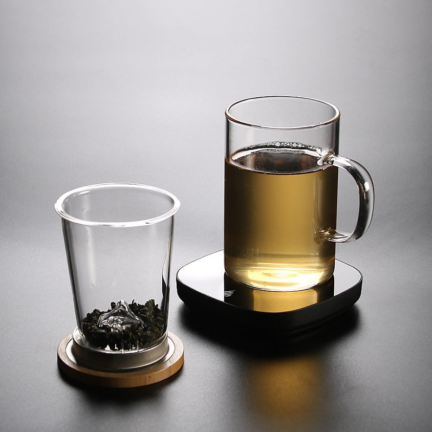 Glass Tea Cup with Mountain Infuser Borosilicate