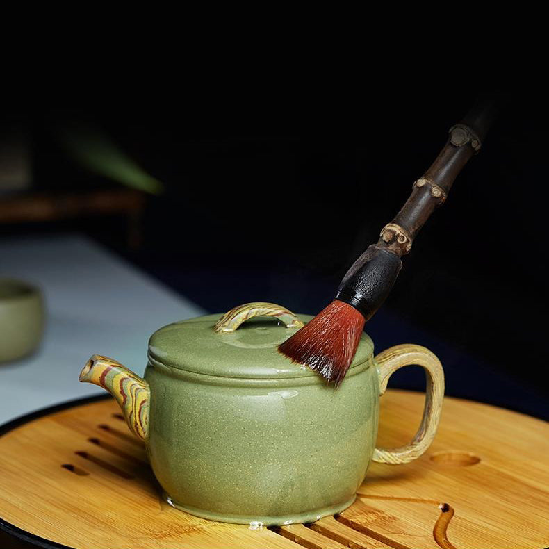 Handmade Green Clay Gongfu Tea Set | 5-Piece