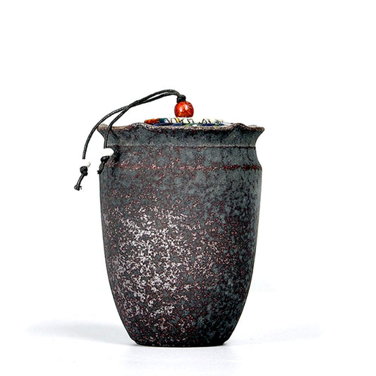 Coarse Pottery Tea Caddy | Iron Style Airtight Canister