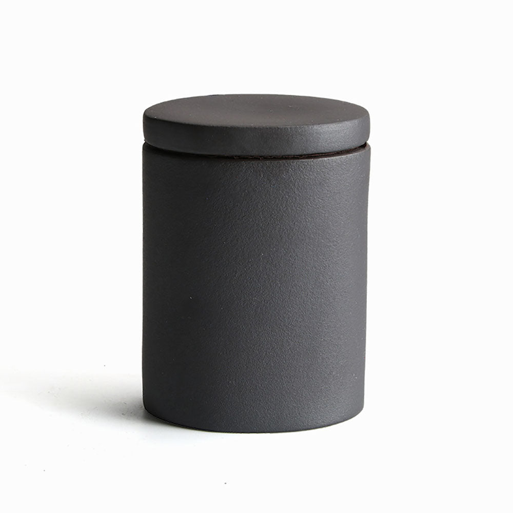 Tea Canister Set of 4 Coarse Pottery Airtight 4-Color Large