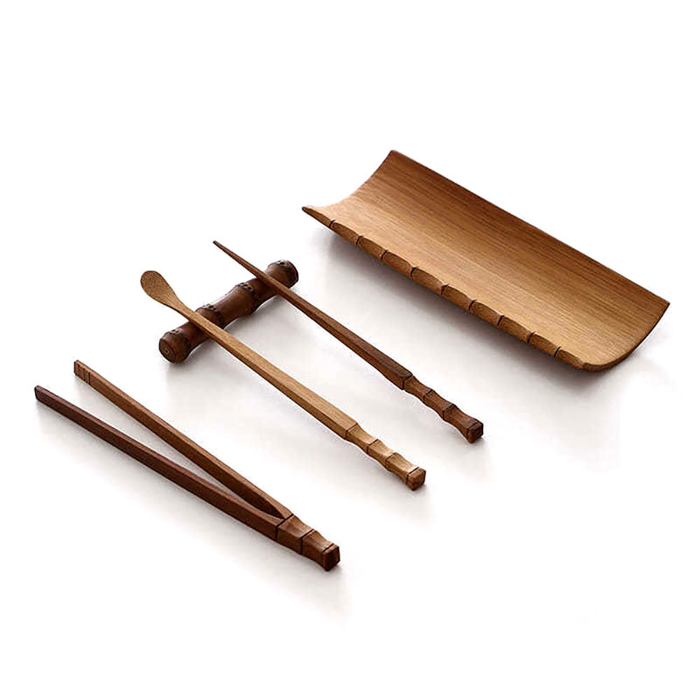 Bamboo Cha He Tea Holder With Utensil Gongfu Tea Ceremony