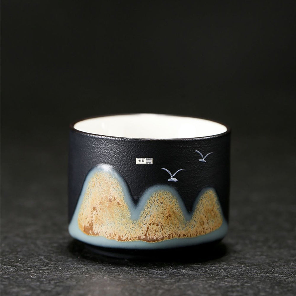 Mountains And Birds Kutani-yaki Tea Set