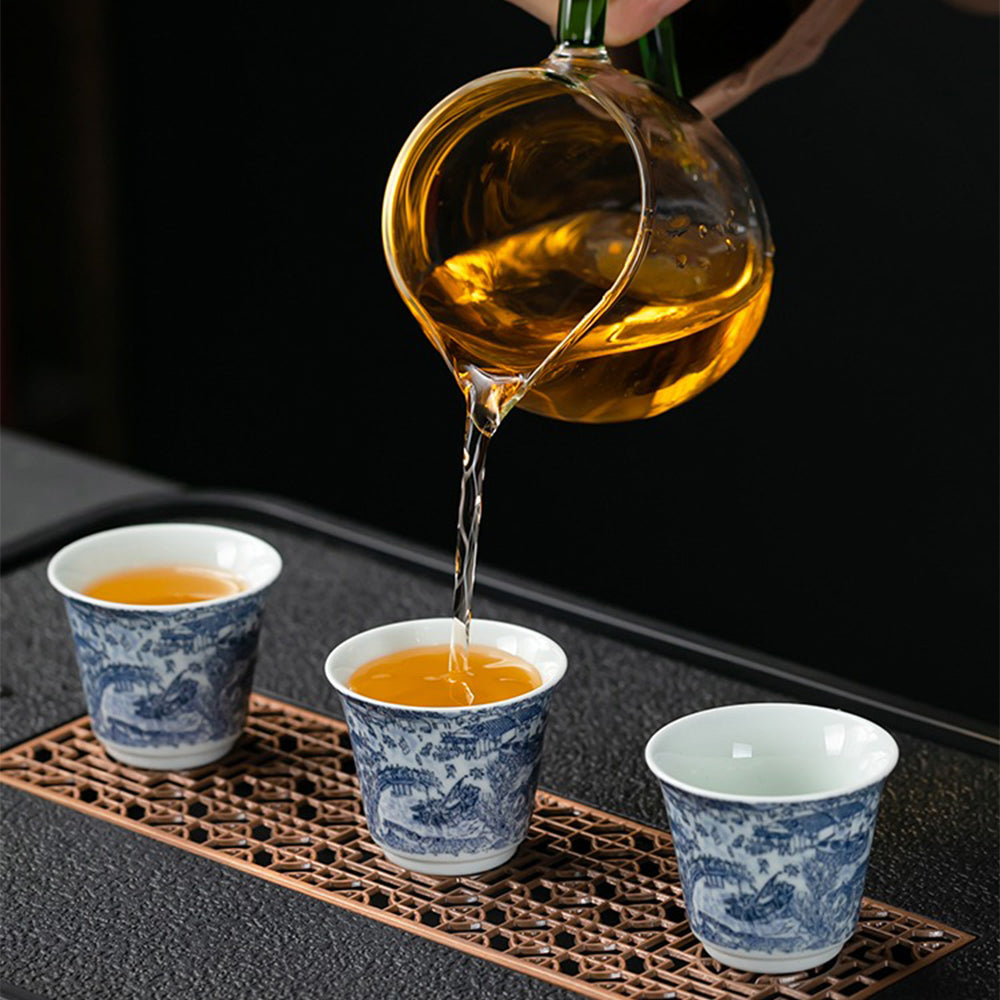 Kung Fu Tea Set Qingming Porcelain Gaiwan 11-Piece