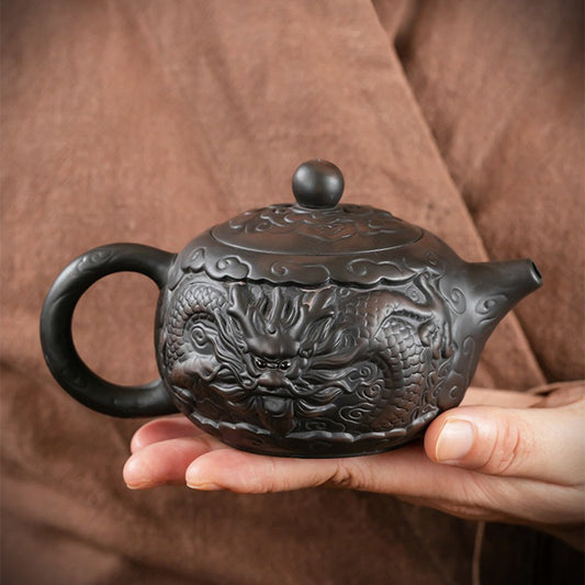 Dragon Tea Set Purple Clay Gongfu 8 Cups Complete Gift