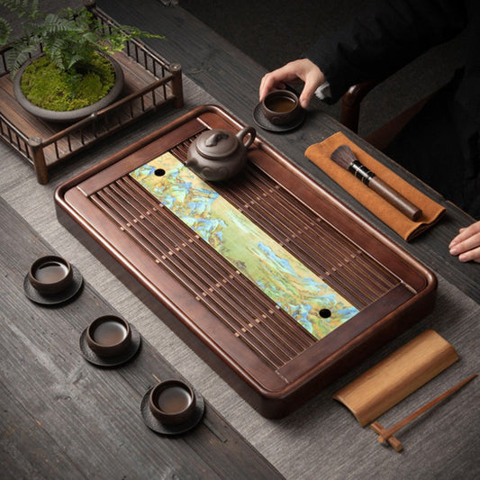 Wood Tea Tray with Drainage Pump – Thousand Miles Landscape
