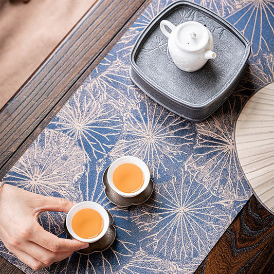 Brocade Jacquard Tea Table Mat Waterproof Non-Slip 2 Sizes
