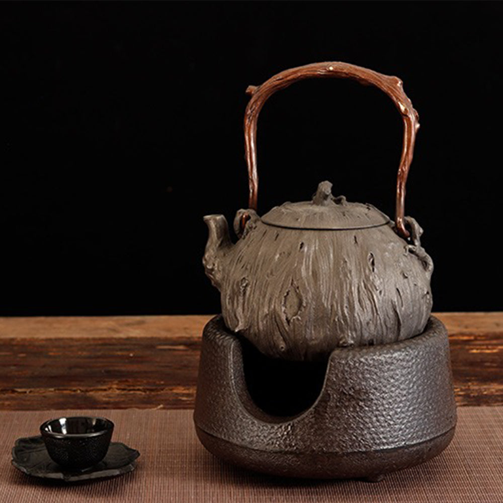 Tetsubin Cast Iron Teapot Bodhidharma Wood Grain 1300ml