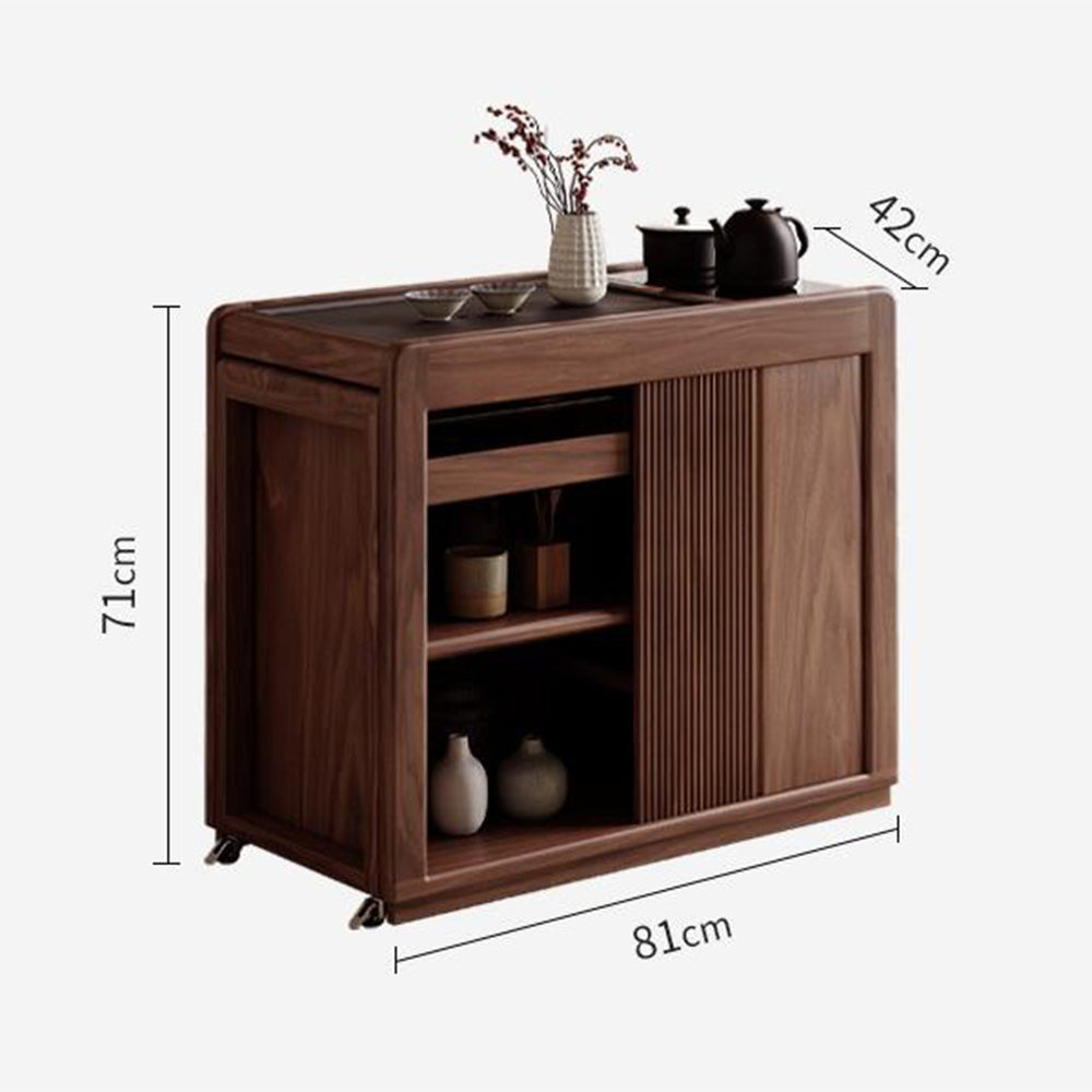 Walnut Tea Table Extendable 140cm | Smart Induction & Wheels