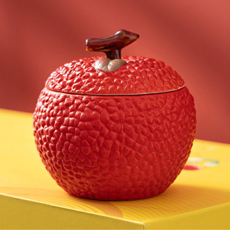 Fruit Tea Set with Tray | Realistic Porcelain Kaolin 4 Cups