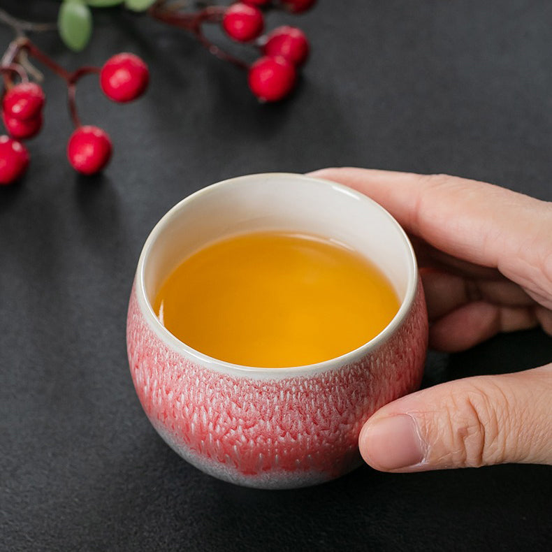 Gongfu Tea Cups Set of 4 Kiln Glaze – 120ml 4 Colors Kaolin