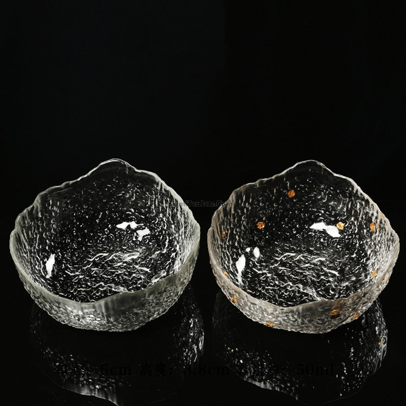 Glass Tea Washer Bowl Ice Block Style 1200ml Gongfu