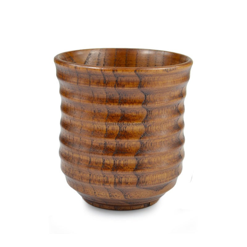 Wooden Tea Cups Set of 2 – Jujube Wood, Moire Grain