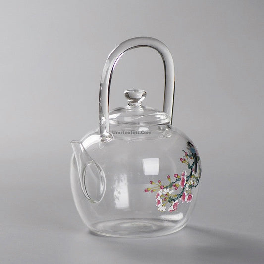 Glass Teapot Borosilicate – Magpie Peach Blossom 900ml