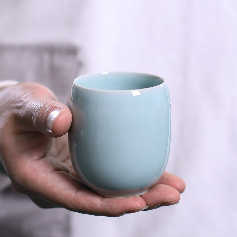 Celadon Porcelain Tea Cups Set of 2 | Classic Green Glaze