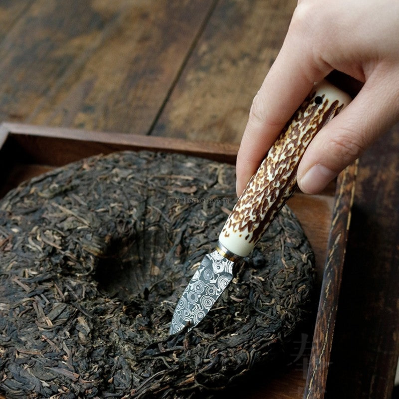 Antler Tea Knife Pu-erh Tea Pick Handmade Wood