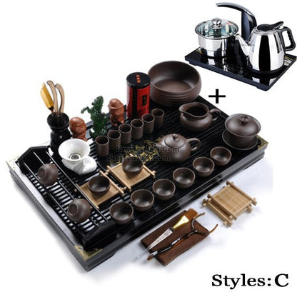 Gongfu Tea Set Purple Clay Complete with Tea Tray 25-Piece