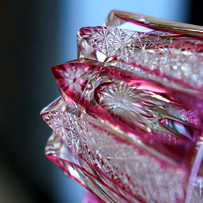 Whiskey Glass Ruby Agave | Edo Kiriko Red Crystal Handcrafted Barware