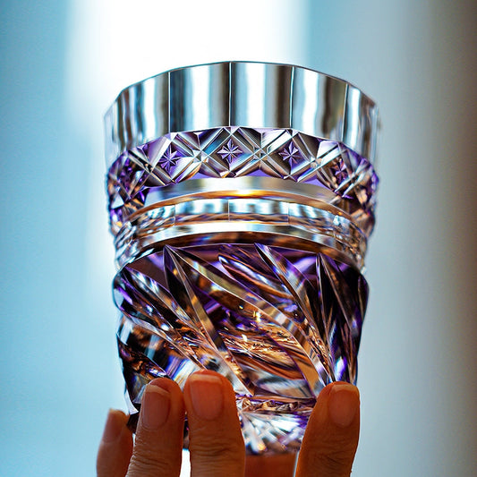 Whiskey Glass Violet Kaze – Edo Kiriko Handcrafted Crystal