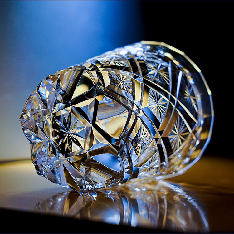 Whiskey Glass Edo Kiriko Hana Blossom Hand-Cut Crystal | Japanese Artisan Glassware
