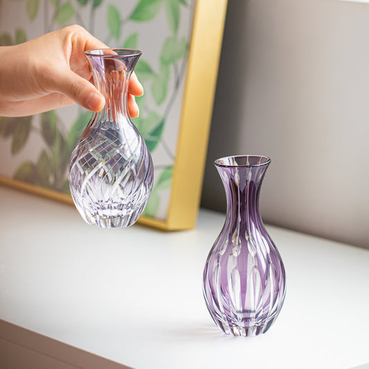 Sake Flagon Murasaki Purple | Edo Kiriko Hand-Cut Violet Crystal Japanese Carafe Collection
