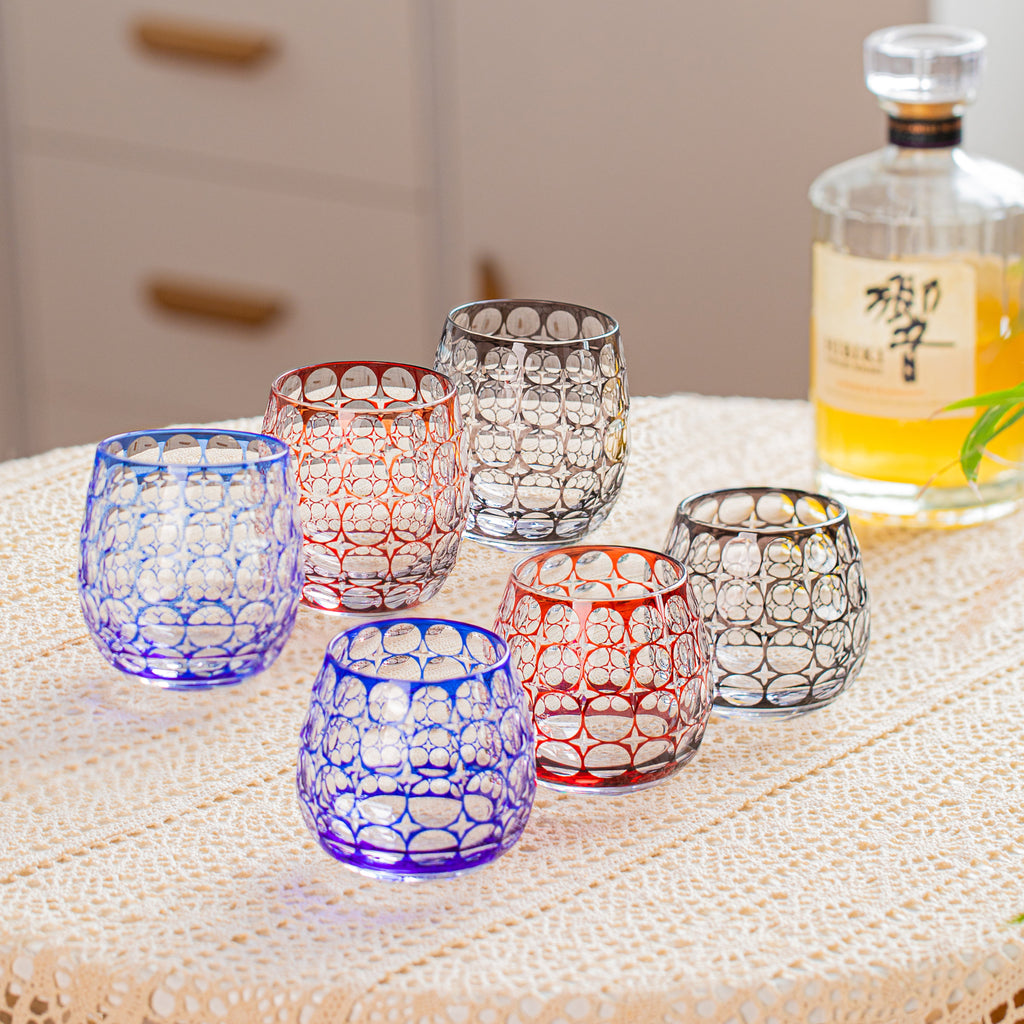 Whiskey Glass Edo Kiriko Hanamaru Hand-Cut Crystal | Japanese Artisan Glassware